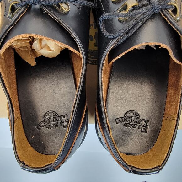 Dr Martens Leona Lo Platform Oxford Shoes Womens Sz 11 Black Vtg Smooth Leather - Picture 6 of 9